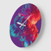 後を追夢の引用文カラフル花 ラージ壁時計 (傾斜)