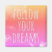 後を追夢の引用文感動的磁石 マグネット (正面)