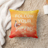 後を追夢の水色バタフライインスパイア クッション (ブランケット)