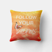 後を追夢の水色バタフライインスパイア クッション (裏面)