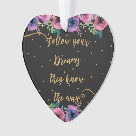 「後を追夢を知っている」引用文 オーナメント (正面)