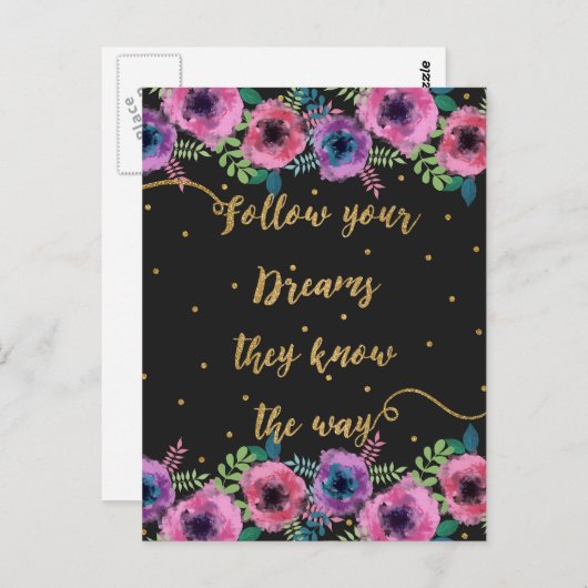 「後を追夢を知っている」引用文 ポストカード (正面/裏面)