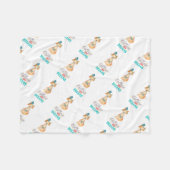 後を追夢キツネ フリースブランケット (正面(横))