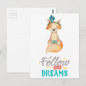 後を追夢キツネ ポストカード (正面/裏面)