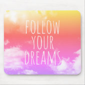 後を追夢ピンクとオレンジ引用文マウスパッド マウスパッド (正面)