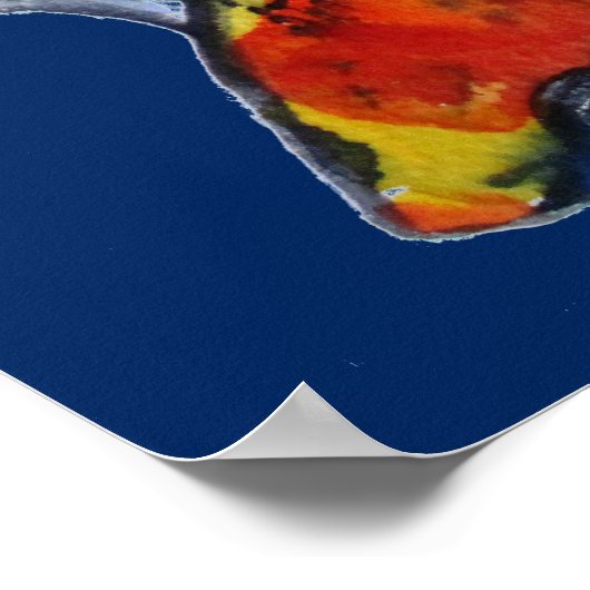 後を追夢引用文オレンジコイ日本の魚 ポスター (角)