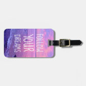 後を追夢引用文ピスタイリッシュンクビーチサンセット ラゲッジタグ (正面横)