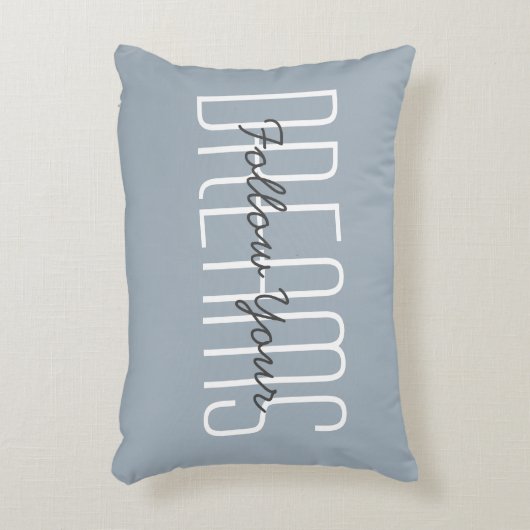 後を追夢引用文感動的タイポグラフィ アクセントクッション (正面(垂直))