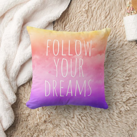 後を追夢引用文感動的夕日 クッション (ブランケット)