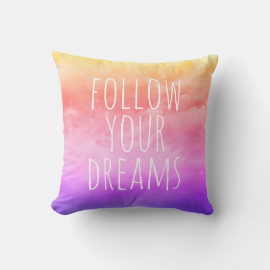 後を追夢引用文感動的夕日 クッション (正面)