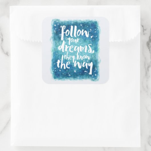 後を追夢引用文 スクエアシール (バッグ)