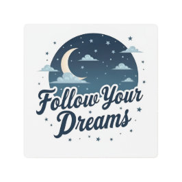 後を追夢感動的 – 月・星 メタルプリント