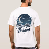 後を追夢感動的 – 月・星 Tシャツ (裏面)