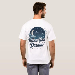 後を追夢感動的 – 月・星 Tシャツ