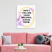後を追夢、やる気を起こさせる引用文、ことわざ キャンバスプリント (インサイチュ (リビング))