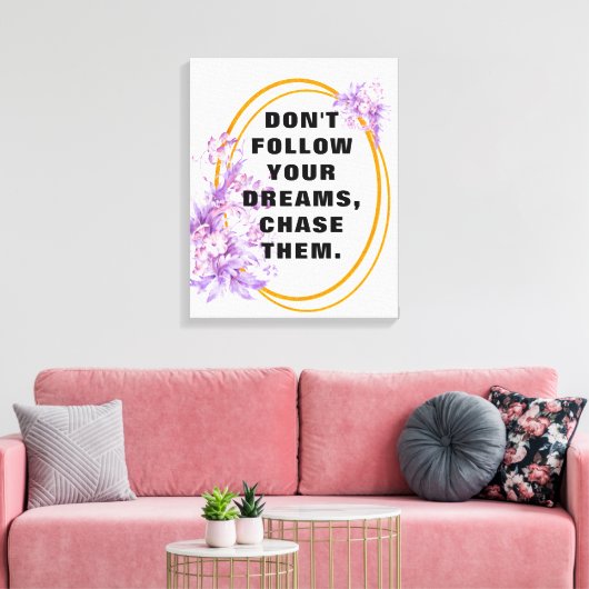 後を追夢、やる気を起こさせる引用文、ことわざ キャンバスプリント (インサイチュ (リビング))