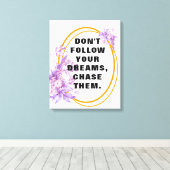 後を追夢、やる気を起こさせる引用文、ことわざ キャンバスプリント (インサイチュ (ウッドフロア))