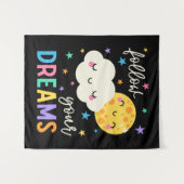 後を追夢 |クラウドと月 タペストリー (正面(横))