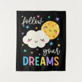 後を追夢 |クラウドと月 タペストリー (正面)