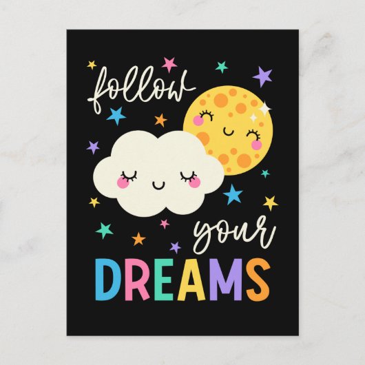 後を追夢 |クラウドと月 ポストカード (正面)