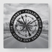 後を追夢 スクエア壁時計 (正面)