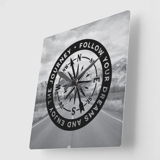 後を追夢 スクエア壁時計 (傾斜)