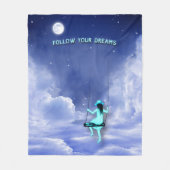 後を追夢 フリースブランケット (正面)