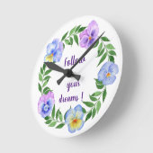 後を追夢!手描き水彩美容 ラウンド壁時計 (傾斜)