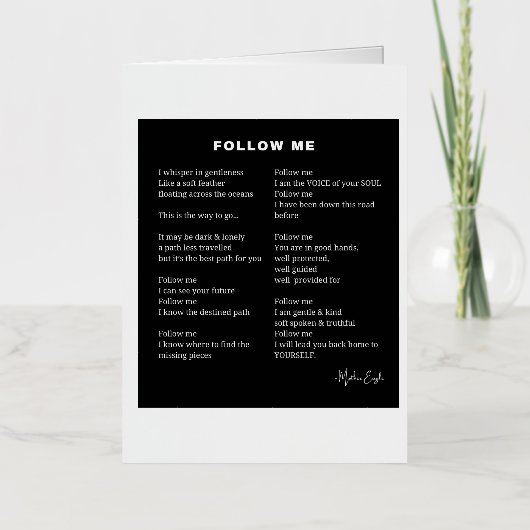 後を追感動的詩 箔グリーティングカード (正面)