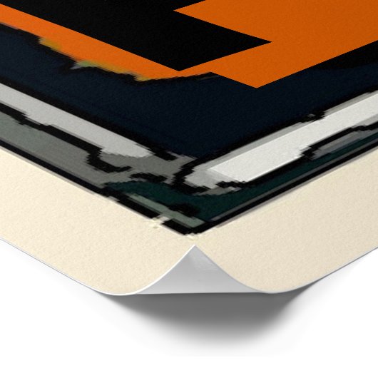 後を追文字黒猫ポスターの編集 ポスター (角)