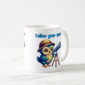 後を追星 – 感動的 Owl Art コーヒーマグカップ (正面右)