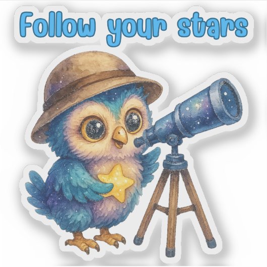 後を追星 – Owl Sticker シール (正面)