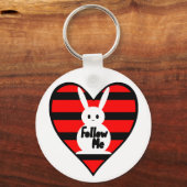 後を追白うさぎ キーホルダー (正面)