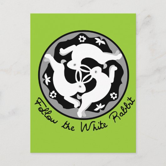 後を追白うさぎ ポストカード (正面)