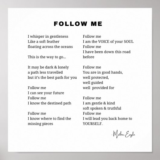 後を追詩の壁のポスター ポスター (正面)