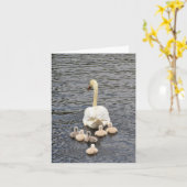 後を追（swan cygnets #4をミュート） -メモカー空白のド カード (黄色い花)