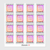 後を追InstagramかわいいQRコード小企業 シール (シート)