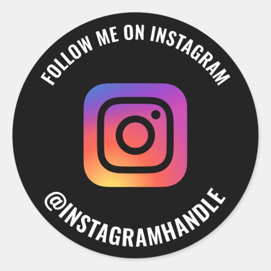 後を追Instagramロゴのソーシャルメディアマーケティング ラウンドシール (正面)