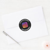 後を追Instagramロゴのソーシャルメディアマーケティング ラウンドシール (封筒)