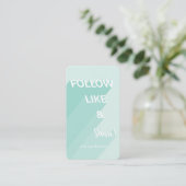 後を追Like & 共有Mint Green Social Media写真 名刺 (スタンド正面)