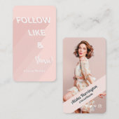 後を追Like & 共有Pink Social Media写真 名刺 (正面/裏面)