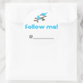 後を追Meステッカー ラウンドシール (バッグ)