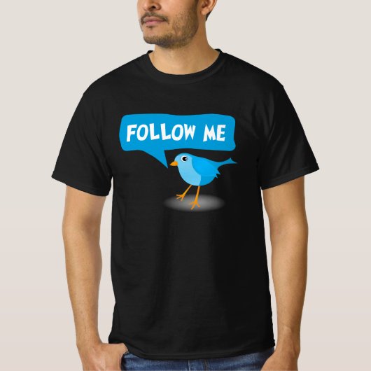 後を追Me Little Blue Bird Twitterのユーカスタムザー名 Tシャツ (正面)