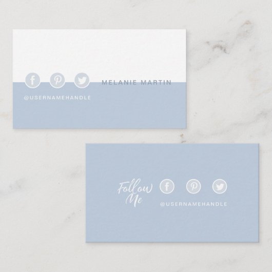 後を追SNSのモダントレンディーとミニマル 名刺 (正面/裏面)