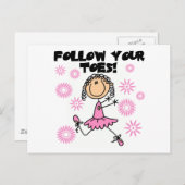 後を追Toes Ballerina Tシャツとギフト ポストカード (正面/裏面)