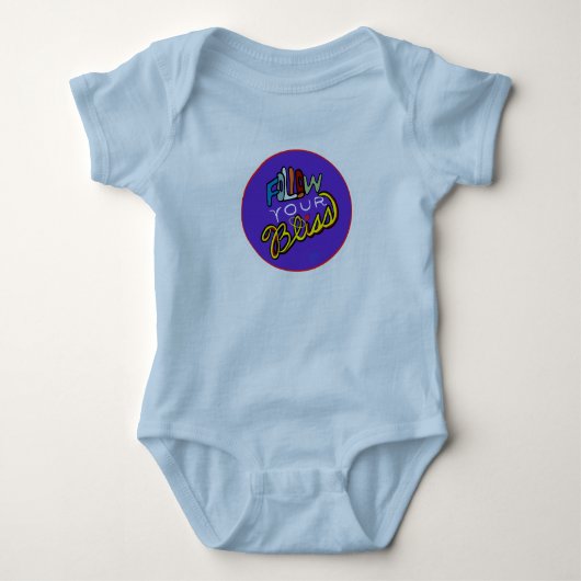 後を追Your Bliss – ア鮮やかートやる気を起こさせるプリント ベビーボディスーツ (正面)