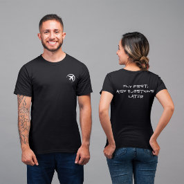 「後先考えず飛べ」おもしろパパジョーク Tシャツ