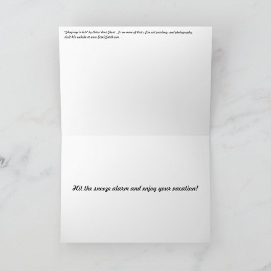 後半に眠るテディベアバケーショングリーティングカード カード (内部)