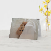 後半に眠るテディベアバケーショングリーティングカード カード (黄色い花)