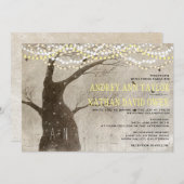 後半秋または素朴冬の木のラ結婚イト 招待状 (正面/裏面)